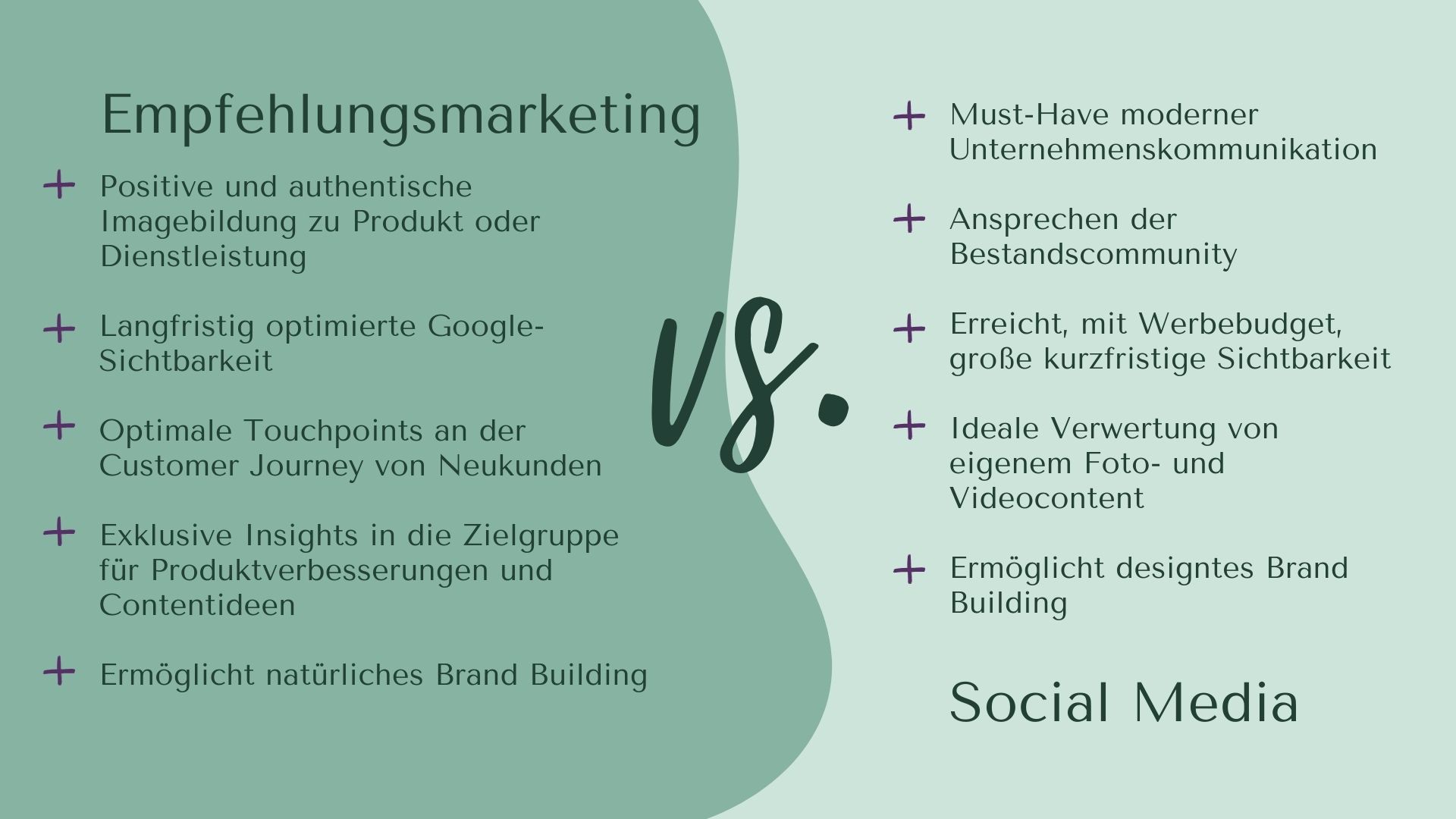 Gegenüberstellung von Empfehlungsmarketing vs. Social Media